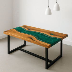 Emerald Drift Epoxy Resin Table