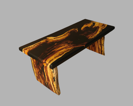 Golden Flame Edge Epoxy Resin Table