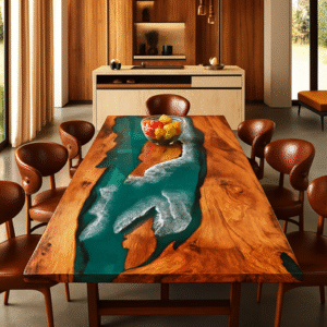 Silver Creek Elegance Epoxy Resin Dining Table